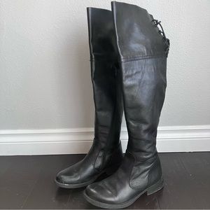 Steve Madden - 6.5- Lace Biker Ranch Knee High Black